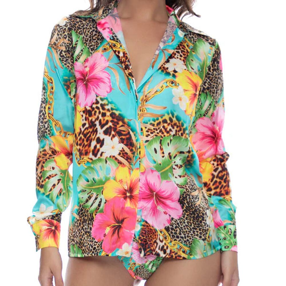 Luli Fama Visions Of Parasdise Blouse NWT SIZE XS S L